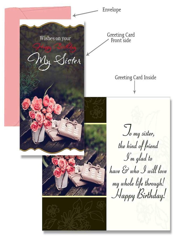Alwaysgift Happy Birthday Sister Greeting Card, Happy Birthday Greeting Card For Sister, Birthday Greeting Card, Sister Birthday Gift (Design-2) - Image 3